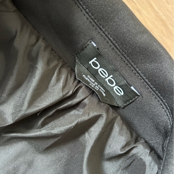 Bebe Women’s moto style cropped biker jacket Black Size Extra Small - Picture 2 of 4